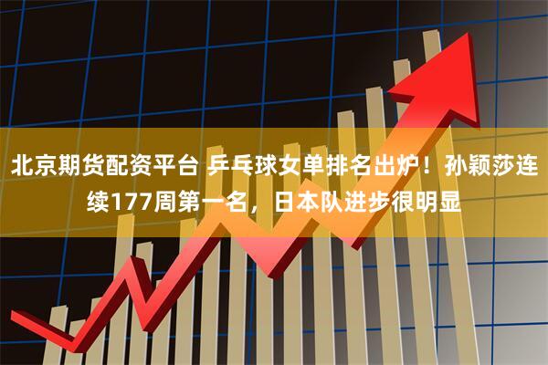 北京期货配资平台 乒乓球女单排名出炉!孙颖莎连续177周第一名,日本队进步很明显